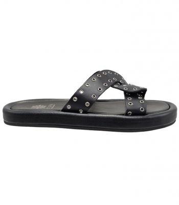 SANDAL U49-007 BLACK LEATHER 2