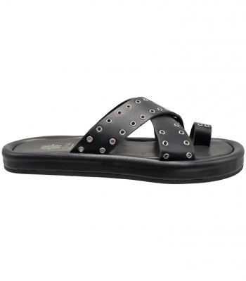 SANDAL U49-012 BLACK LEATHER 2