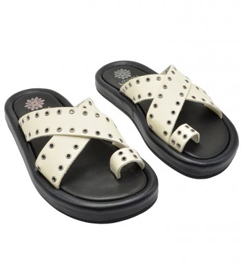 SANDAL U49-012 OFF WHITE LEATHER 1