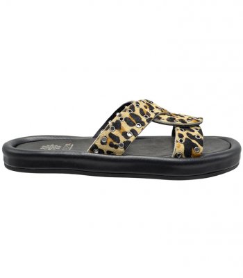 SANDAL U49-007 LEOPARD PONY  LEATHER 2