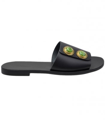 SANDAL U1-133 BLACK LEATHER 2