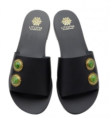 SANDAL U1-133 BLACK LEATHER 1