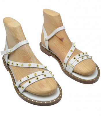 SANDAL U2-009 WHITE LEATHER 1