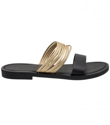 SANDAL U2-061-1 BLACK-GOLD LEATHER 2