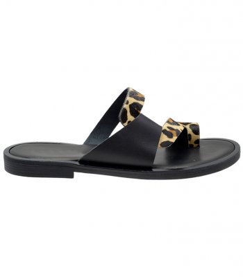 SANDAL U2-042-1 BLACK LEOPARD 2