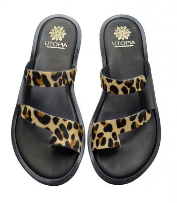 SANDAL U2-042-1 BLACK LEOPARD 1