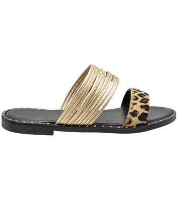 SANDAL U2-061 BLACK-GOLD LEATHER 2