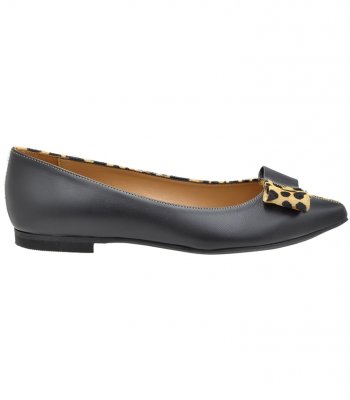 BALLERINAS U75-004 BLACK LEATHER-PONY LEOPARD 2