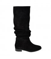 BOOTS FLAT U56-206 BLACK CASTOR LEATHER 2