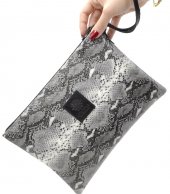 BAG ENVELOPE U-002 BLACK-WHITE SNAKE 2