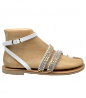 SANDAL U1-169  WHITE  LEATHER 2