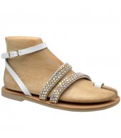 SANDAL U1-169  WHITE  LEATHER 3