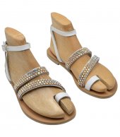 SANDAL U1-169  WHITE  LEATHER 1