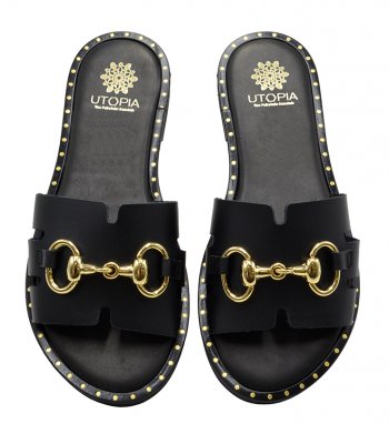 SANDAL U2-071 BLACK LEATHER 1