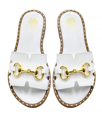 SANDAL U2-071 WHITE LEATHER 1