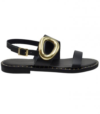 SANDAL U2-072 BLACK LEATHER 2