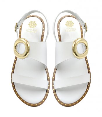 SANDAL U2-072 WHITE LEATHER 1