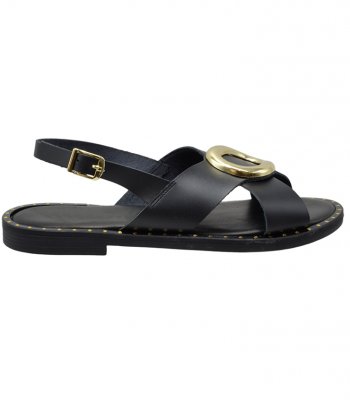 SANDAL U2-073 BLACK LEATHER 2