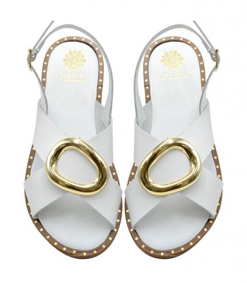 SANDAL U2-073 WHITE LEATHER 1