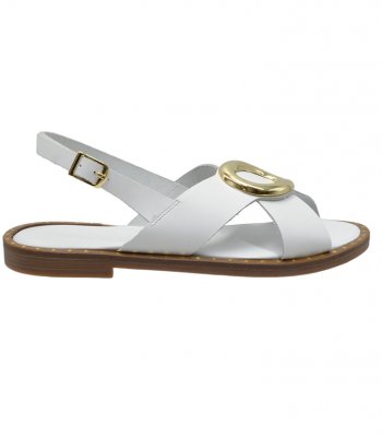 SANDAL U2-073 WHITE LEATHER 2