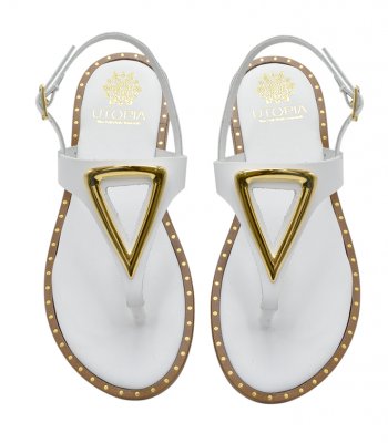SANDAL U2-075 WHITE LEATHER 1
