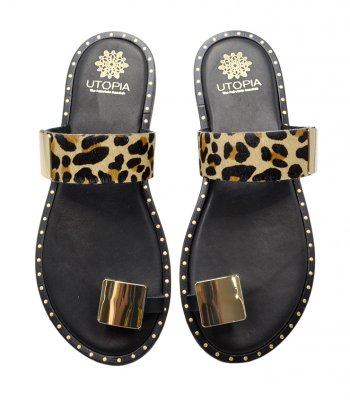 SANDAL U2-079  PONY LEOPARD 1
