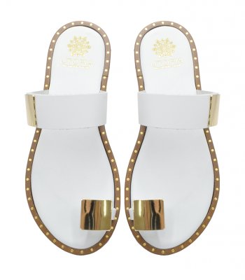 SANDAL U2-079 WHITE LEATHER 1