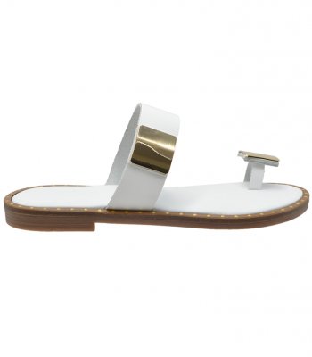 SANDAL U2-079 WHITE LEATHER 2
