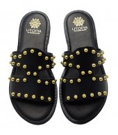 SANDAL U32-015 BLACK LEATHER 1