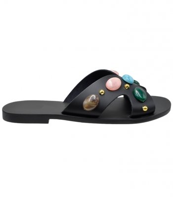 SANDAL U1-153 BLACK LEATHER 2