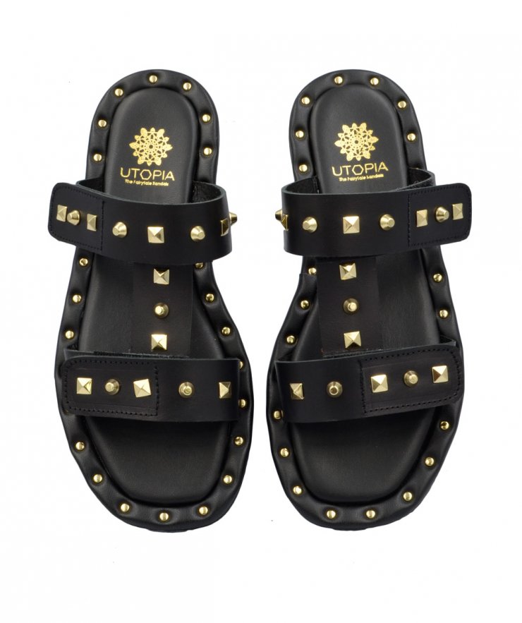 SANDAL U11-004 BLACK LEATHER