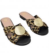 HEELED SANDAL U103-002 PONY LEOPARD LEATHER 1