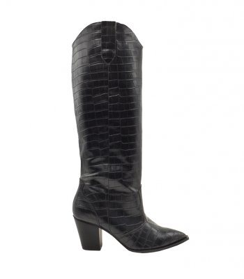 BOOTS U25-632  BLACK CROCO PU 1