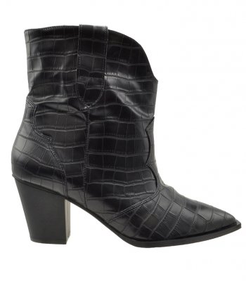 BOOTS U25-630  BLACK CROCO PU 1