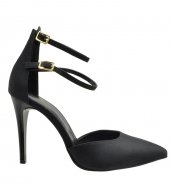 HIGH HEEL PUMPS U25-604 BLACK SATIN  1
