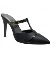 HIGH HEEL PUMPS U25-605 BLACK SATIN  1
