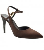 HIGH HEEL PUMPS  U25-606 BROWN SATIN 2