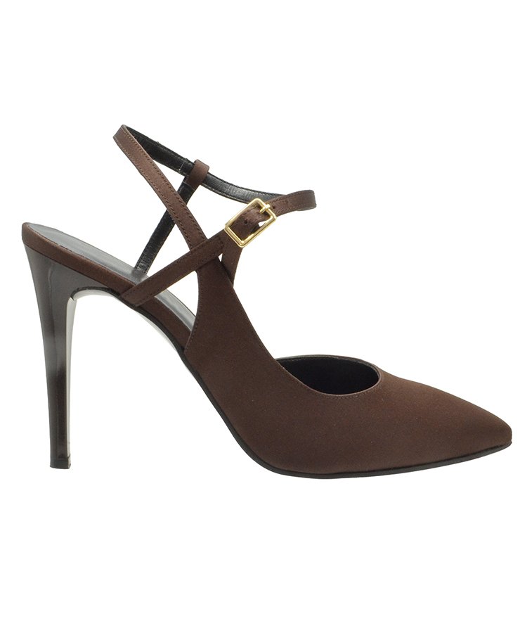 HIGH HEEL PUMPS  U25-606 BROWN SATIN