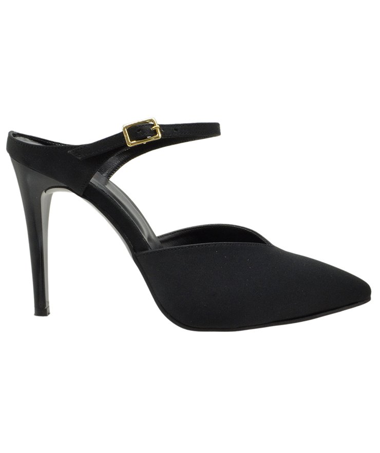 HIGH HEEL PUMPS U25-607 BLACK SATIN