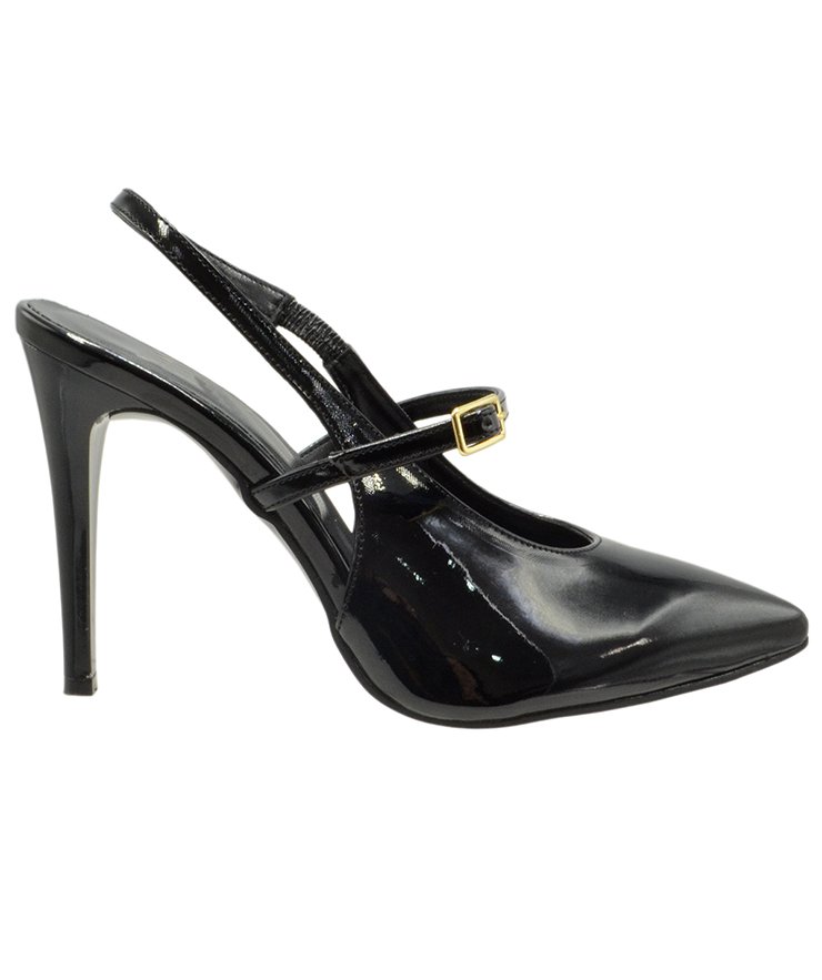 HIGH HEEL PUMPS U25-608 BLACK PATENT PU