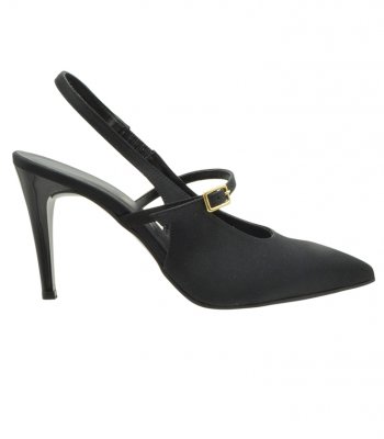 HIGH HEEL PUMPS U25-608 BLACK SATIN  1