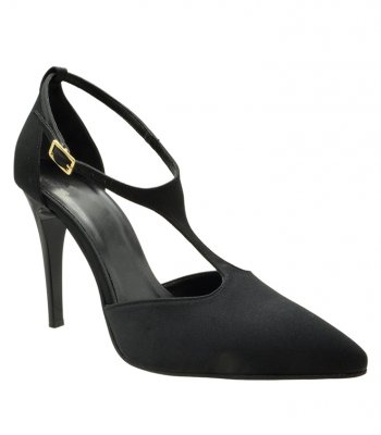 HIGH HEEL PUMPS U25-609 BLACK SATIN  2