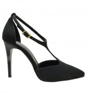 HIGH HEEL PUMPS U25-609 BLACK SATIN  1