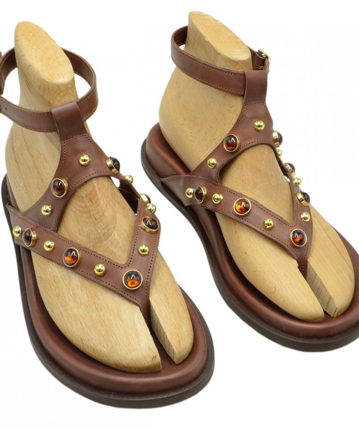 SANDAL U114-010 BROWN LEATHER