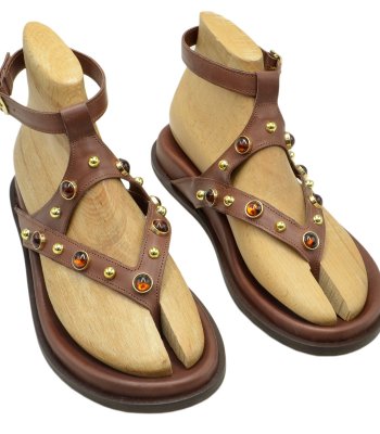 SANDAL U114-010 BROWN LEATHER 1