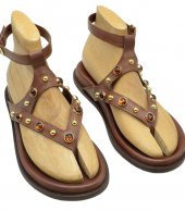 SANDAL U114-010 BROWN LEATHER 1