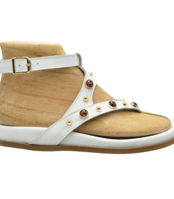 SANDAL U114-010 WHITE LEATHER 2