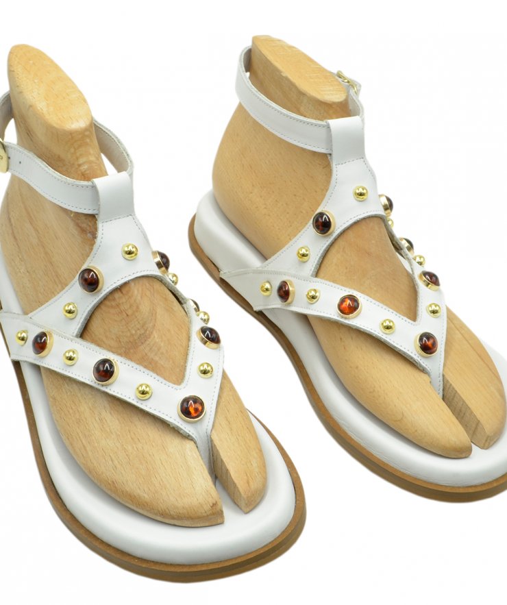 SANDAL U114-010 WHITE LEATHER