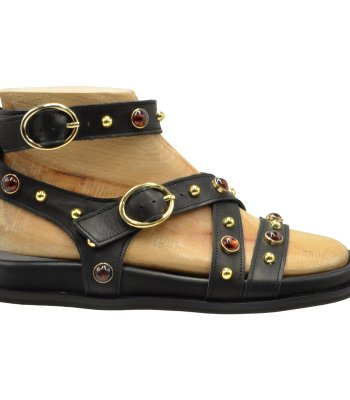 SANDAL U114-014 BLACK LEATHER 2