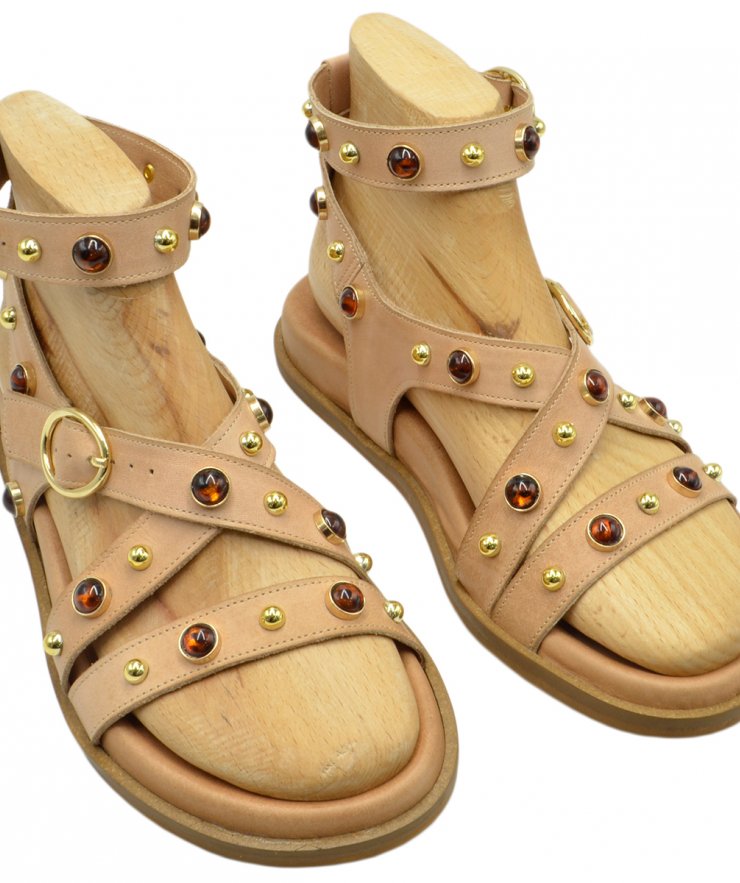 SANDAL U114-014 NATURAL LEATHER